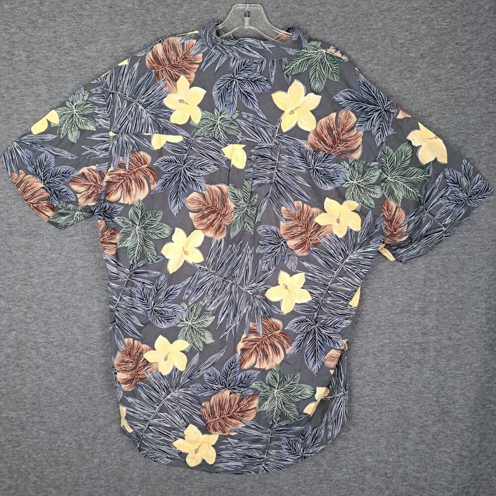 Vintage Chaps Ralph Lauren Hawaiian Shirt Dark Men XL Floral Tropical Beach - Picture 3 of 8